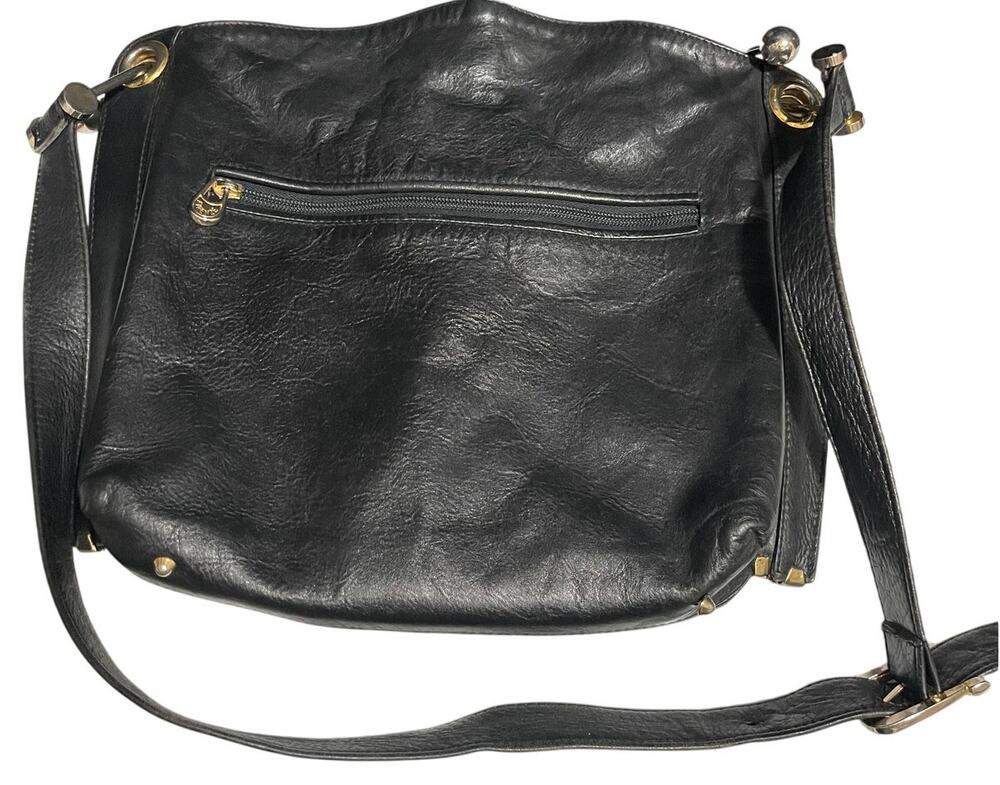 Hudsons Black Italian Leather Shoulder Bag / Purse